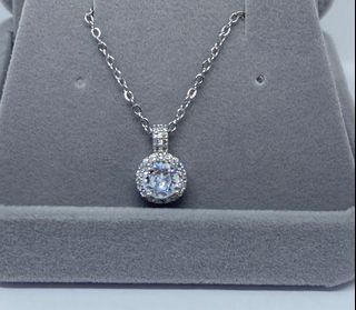 Circle diamond pendant wedding classic necklace with jewelry box