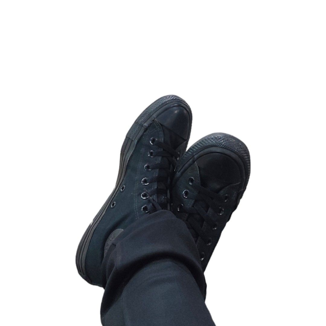 CONVERSE ALL BLACK ORI NO BOX Fesyen Pria Sepatu Sneakers di