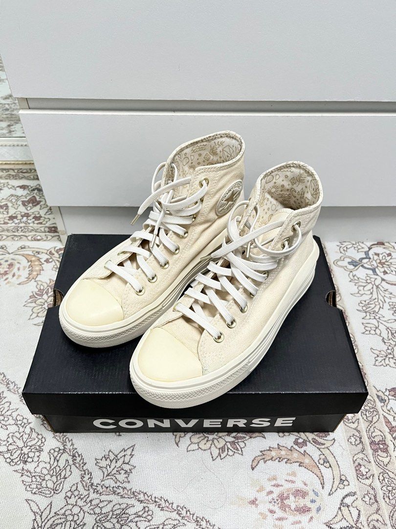 Gold hi top top converse
