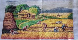 Cross-Stitch Farm Scene
