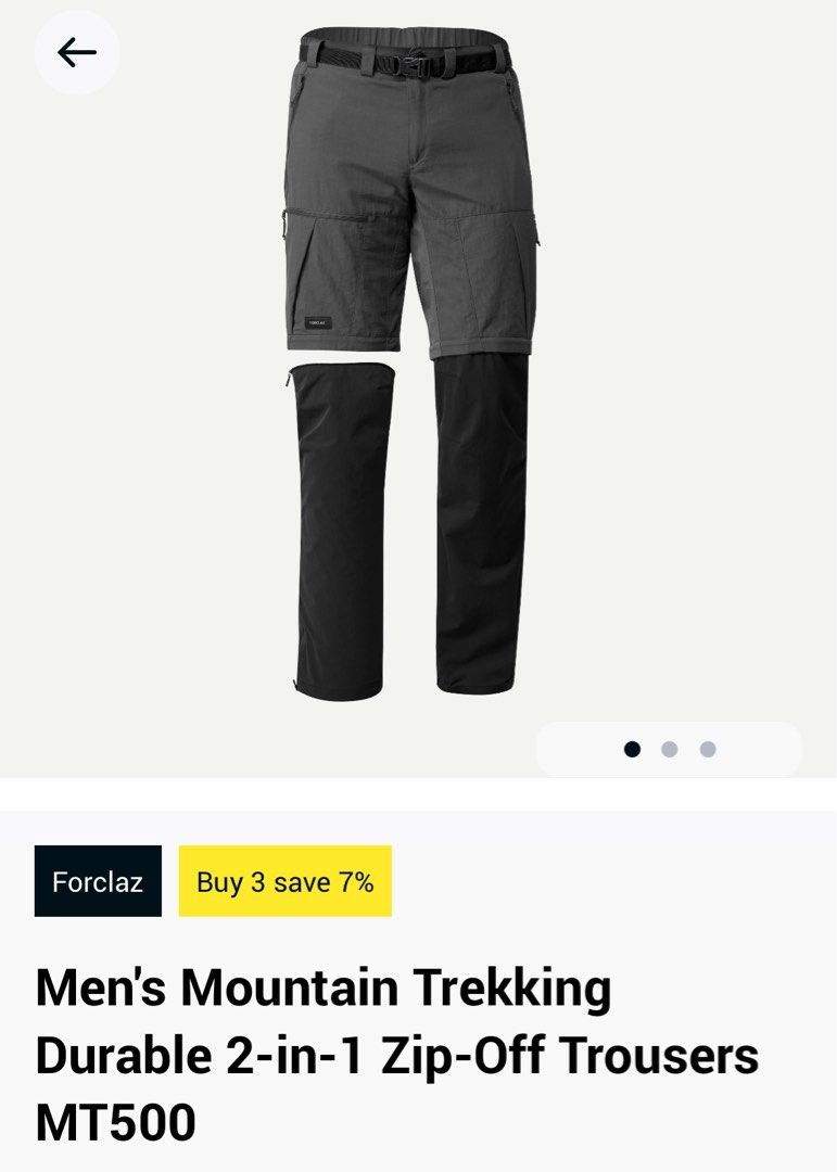 Womens Durable Mountain Trekking Trousers Pants - Mt500 Forclaz