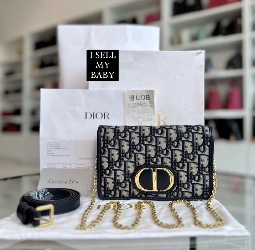 Dior Montaigne 30 WOC Wallet On Chain Oblique Monogram Canvas Barang Mewah Tas Dompet di Carousell