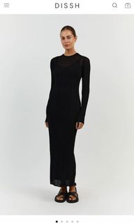 Enya Long Sleeve Cut Out Mini Dress in Black