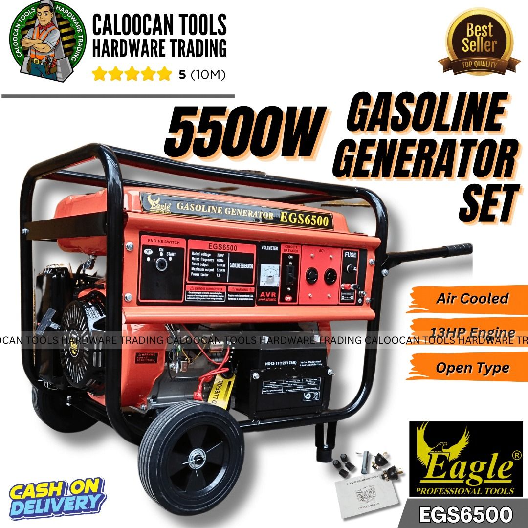 EAGLE Professional Tools Open Type Air-Cooled Gasoline Generator Set ...