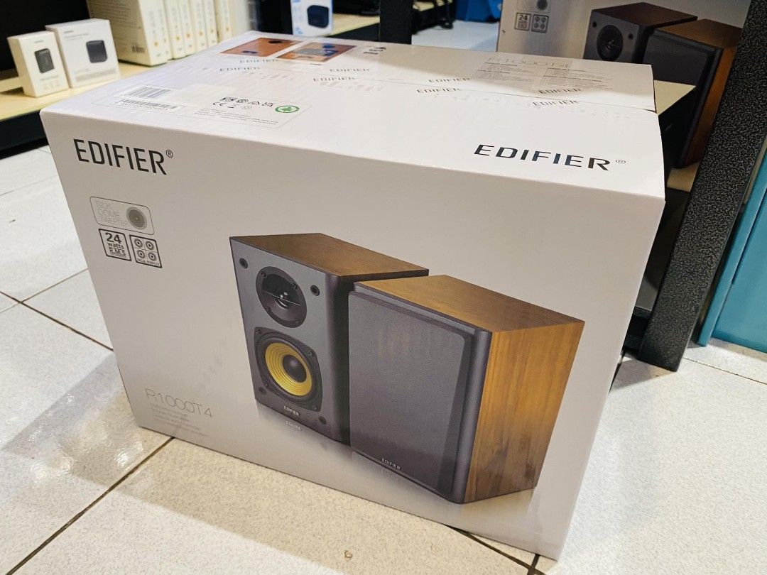 Edifier R1000T4 Multimedia Bookshelf Speaker Brown, Audio, Soundbars ...