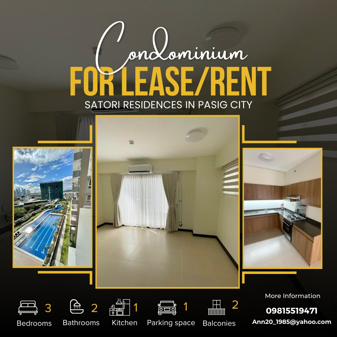 For Lease/Rent Condominium at Satori Residences in Pasig City, Property