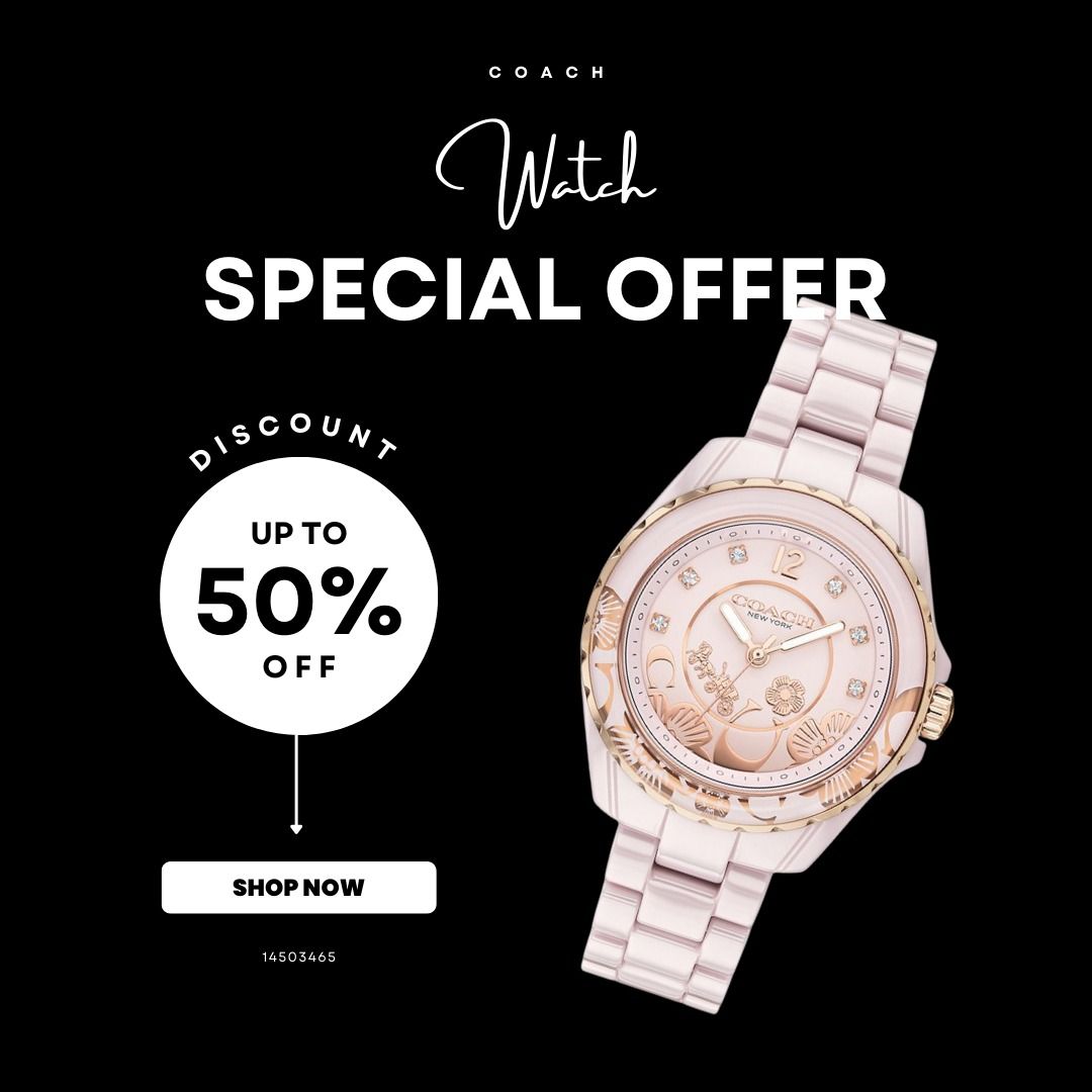 Coach pink ceramic watch top