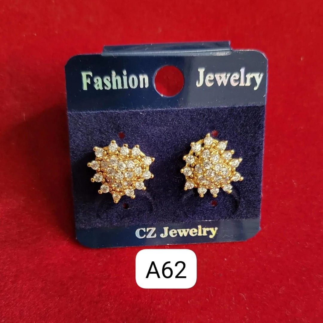 Red and on sale golden earrings