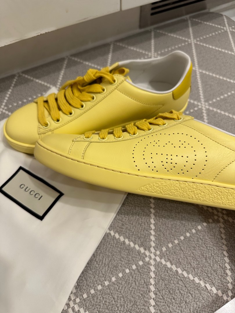 Yellow clearance gucci sneakers