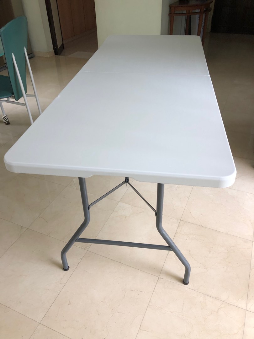 HDPE Foldable Table in White, Furniture & Home Living, Furniture