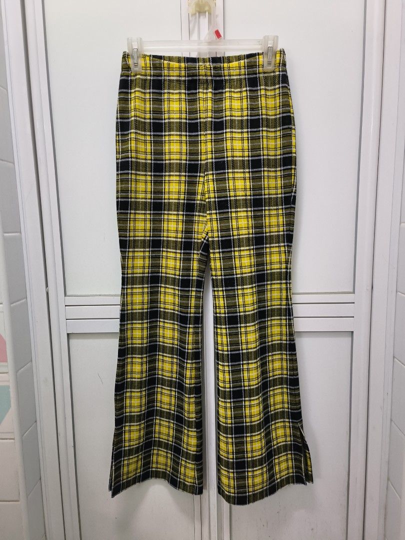 Yellow plaid online pants forever 21