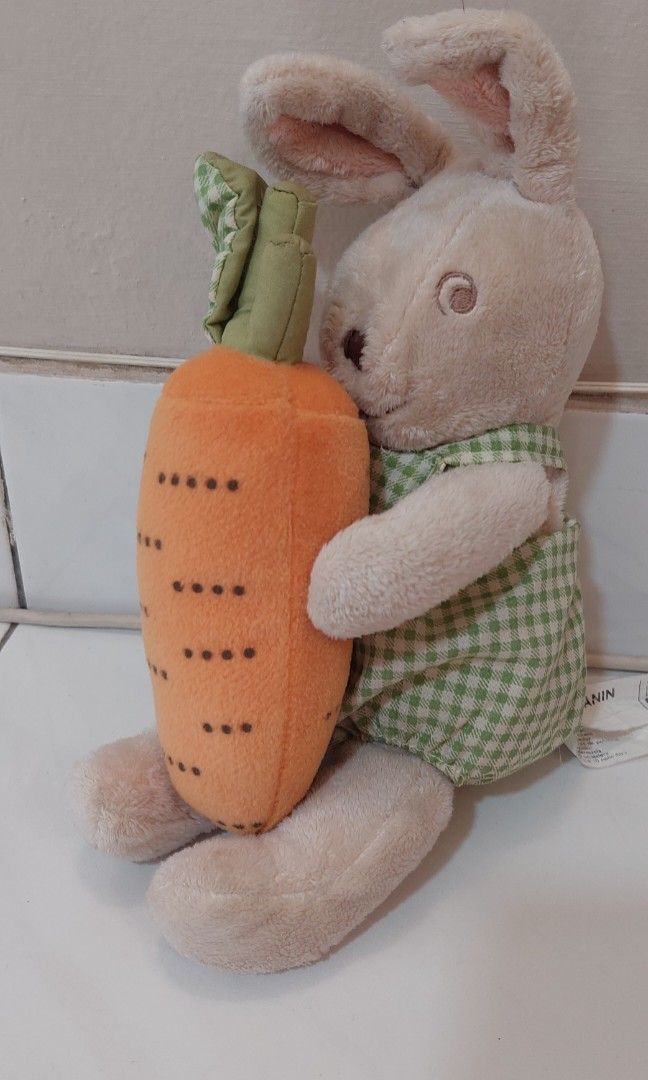 Ikea Bunny Minnen Kanin Rabbit with Carrot Stuffed Plush Toy, Hobbies