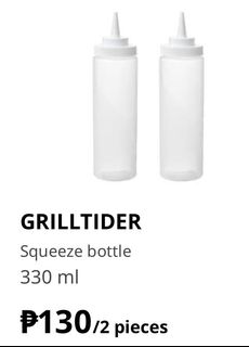 GRILLTIDER squeeze bottle, plastic/clear, 11 oz - IKEA