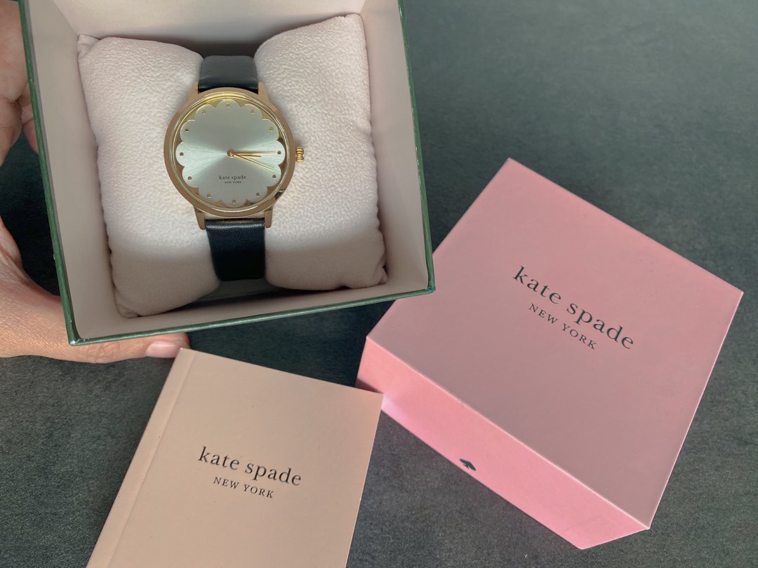 Kate Spade New York Metro Scallop Black Leather Watch Luxury