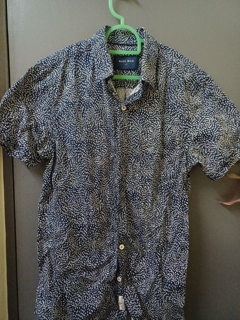 Men's blue leopard print shirt