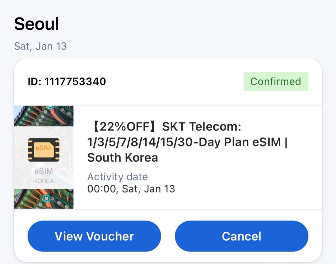 Korea esim 5gb for 5 days (Category: Others) located in Manila. Submitted by beababe123 (Listing ID 1278815054, Image 1). Description: Rfs nadoble doble po bili ko. Bilhin niyo na po. Will be sending qr once paid po. Available for all phones that support esim function .