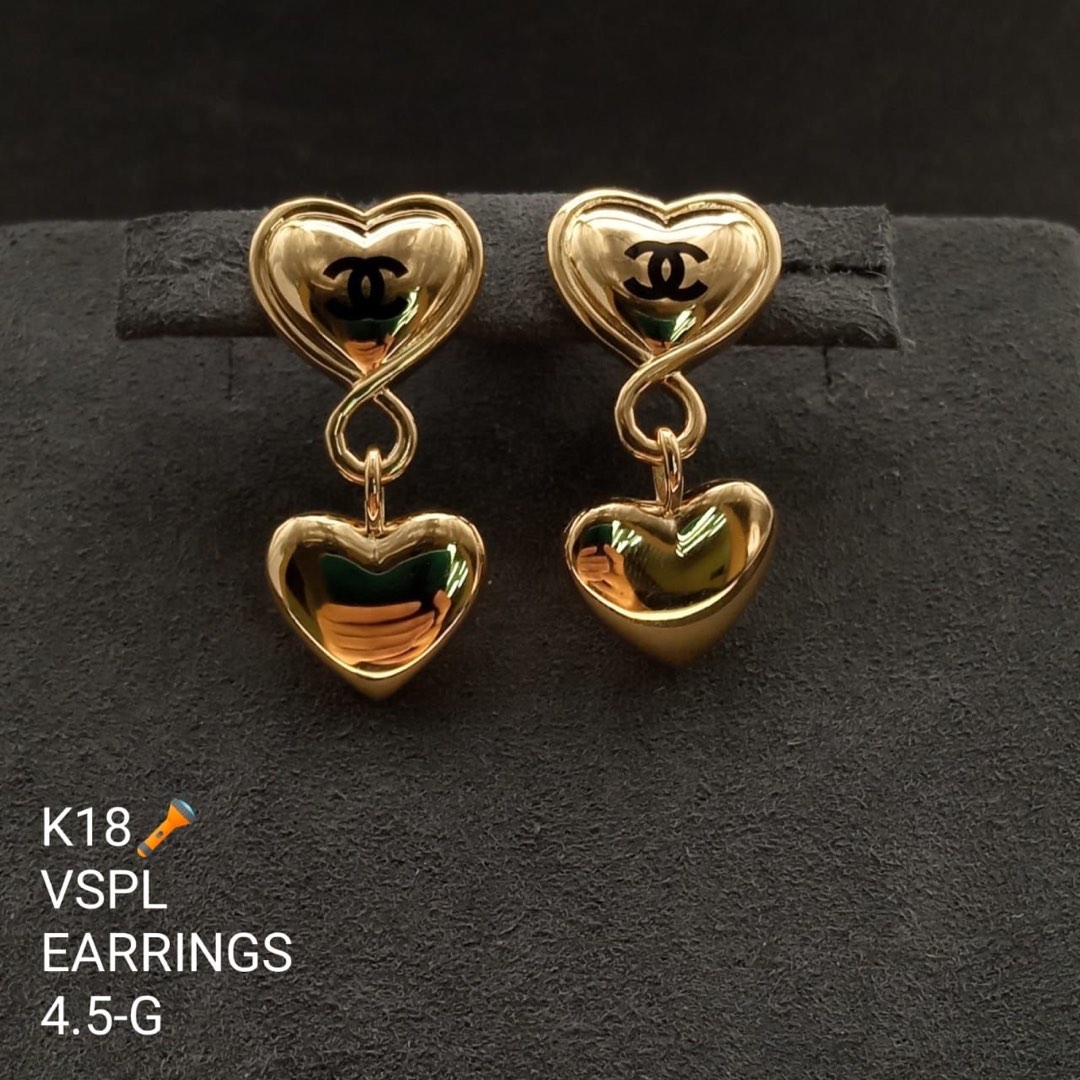Vintage chanel heart earrings discount