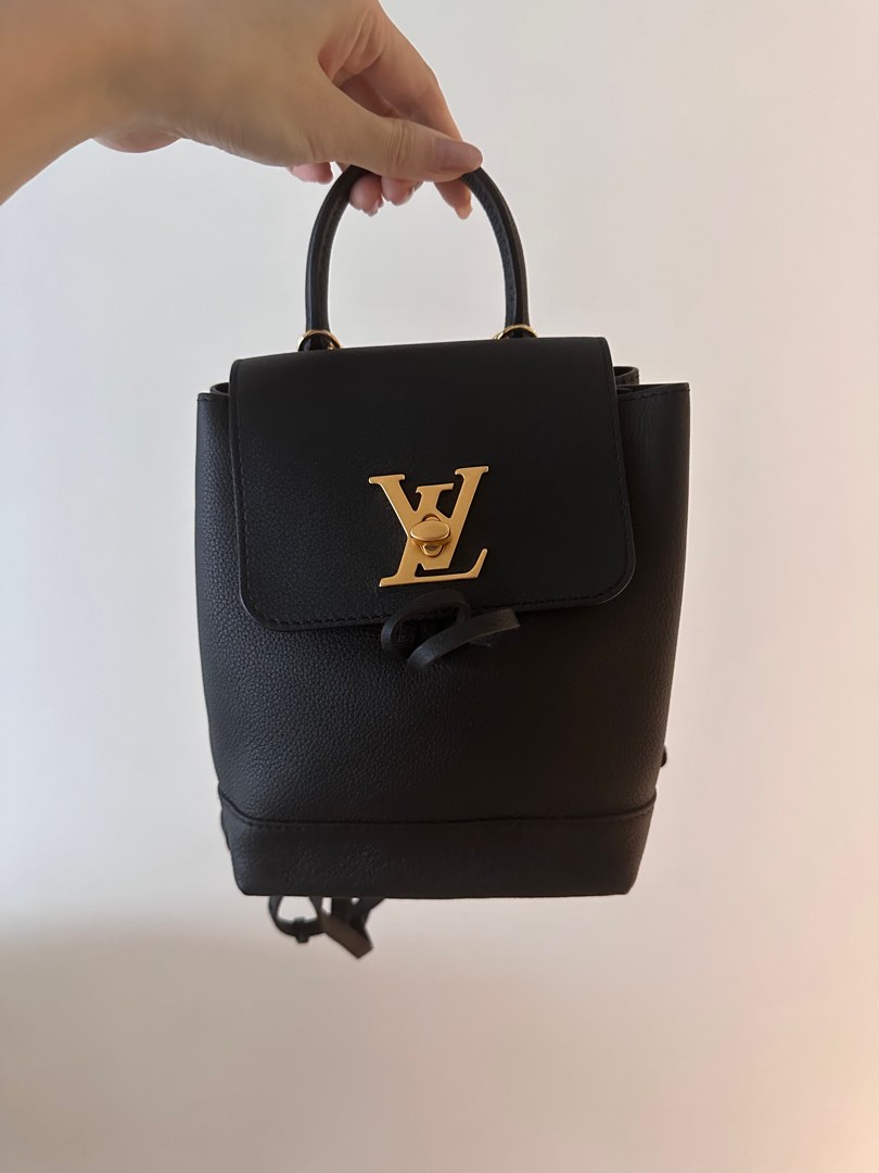 Louis Vuitton Lockme Mini Backpack Black Gold Women s Fashion Bags Wallets Backpacks on Carousell