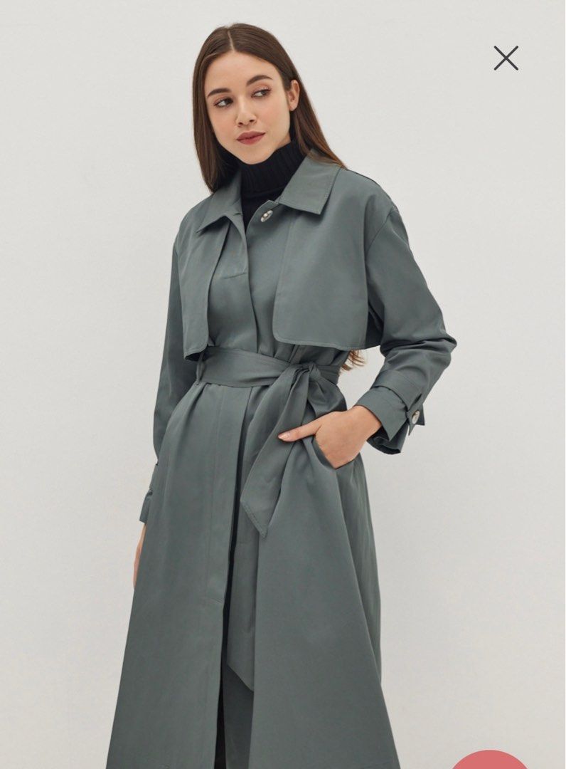 Love Bonito A line Midi Trench Coat Women s Fashion Coats