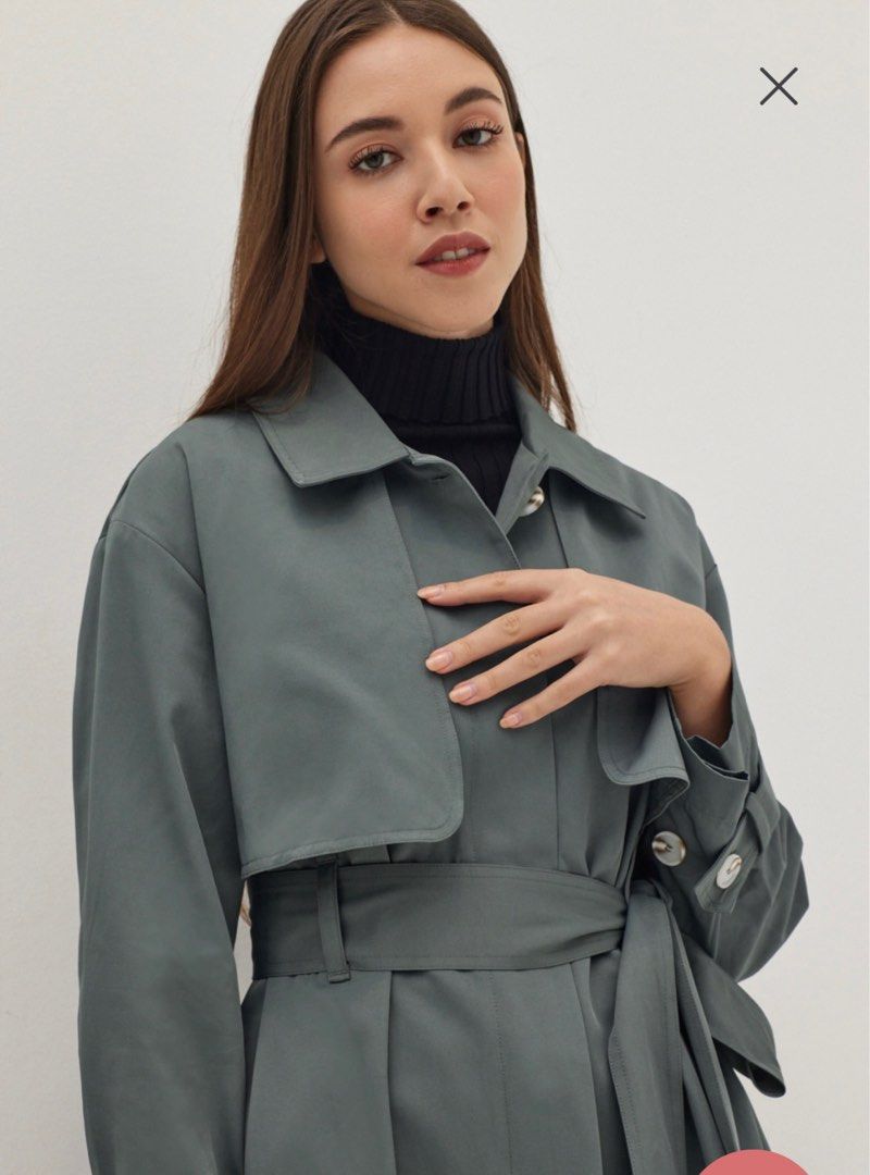 Love Bonito A line Midi Trench Coat Women s Fashion Coats