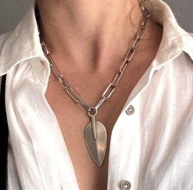Chunky discount silver pendant