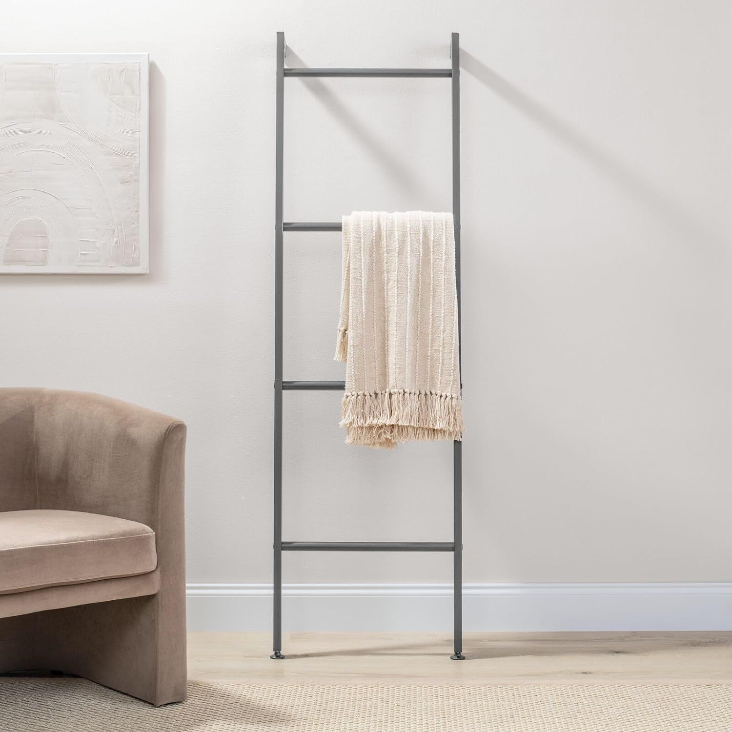 mDesign Metal Leaning Blanket and Towel Ladder Blanket Ladder for Bedroom and Towel Ladder for Bathroom