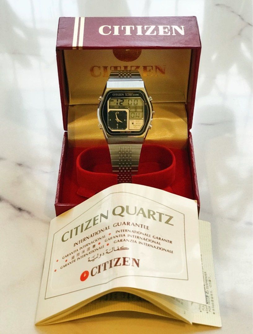 Mint 1980s Citizen Digi-ana 41-9559 Digital Watch, Men's Fashion