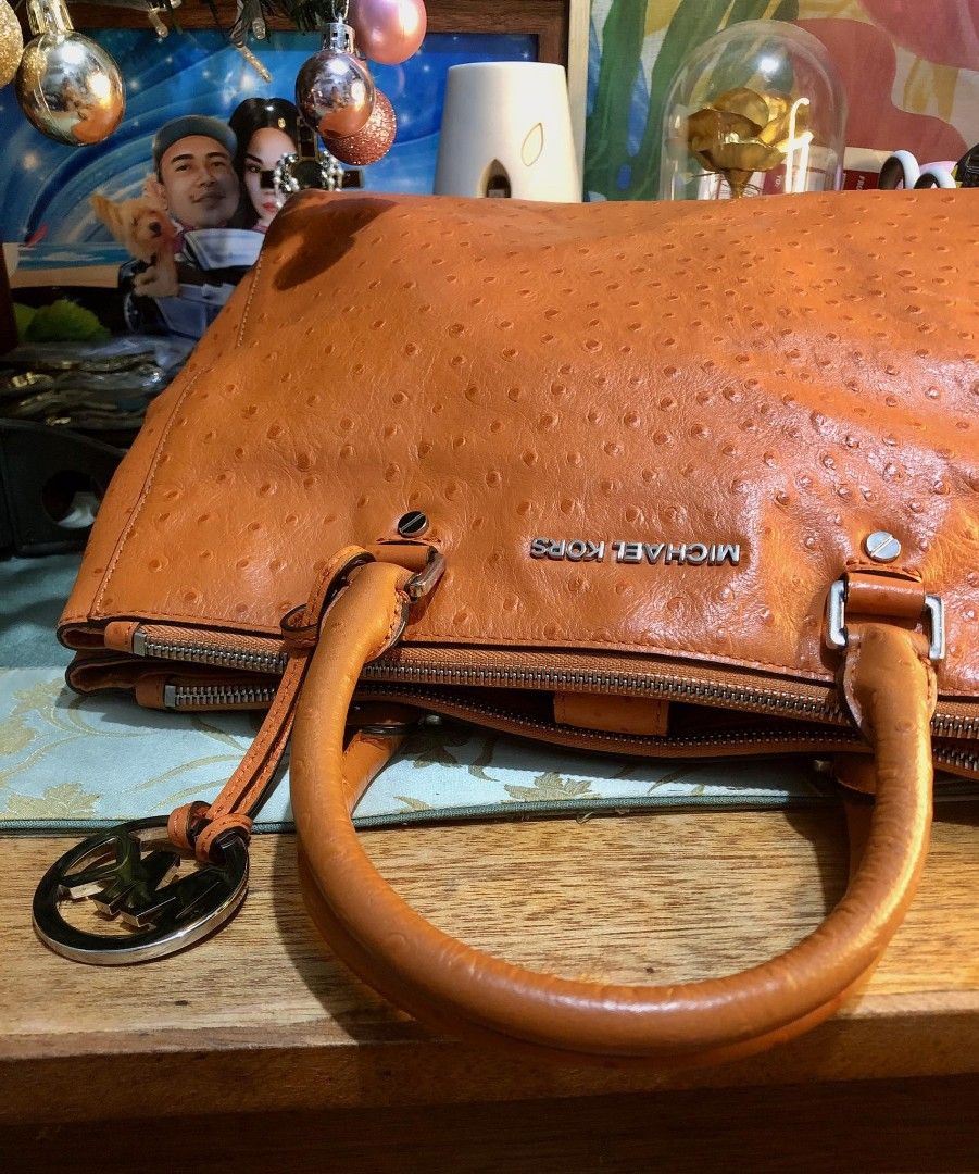 MK 2 way bag I Ostrich leather Women s Fashion Bags Wallets Cross body Bags on Carousell