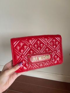 Moschino Red Bifold Luxury Wallet with Gold Detailing not Miu Miu not Vivienne Westwood