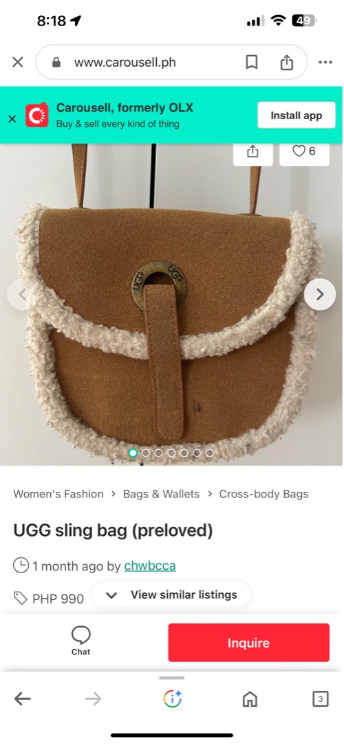 Genuine ugg shop bags sale