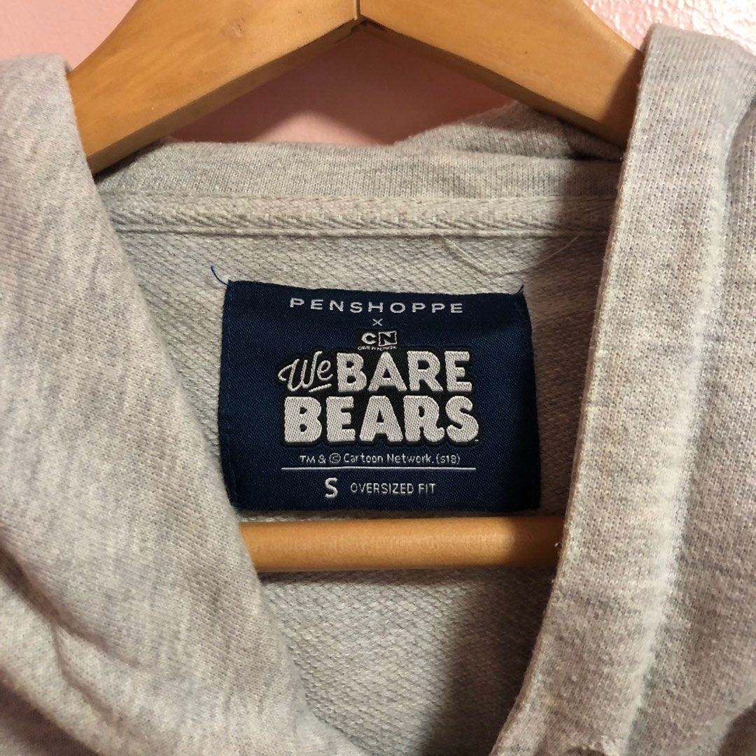 Penshoppe x We Bare Bears pullover hoodie (Category: Coats, Jackets and Outerwear) located in Santa Cruz. Submitted by stellar5900 (Listing ID 1278856990, Image 2). Description: Good as new. Slight discoloration, almost unnoticeable. (See last pic) S on tag but can fit up to L.
