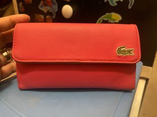 Pink Lacoste Trifold Wallet