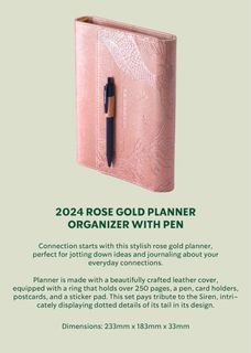 Planner Starbucks 2024 Rose Gold