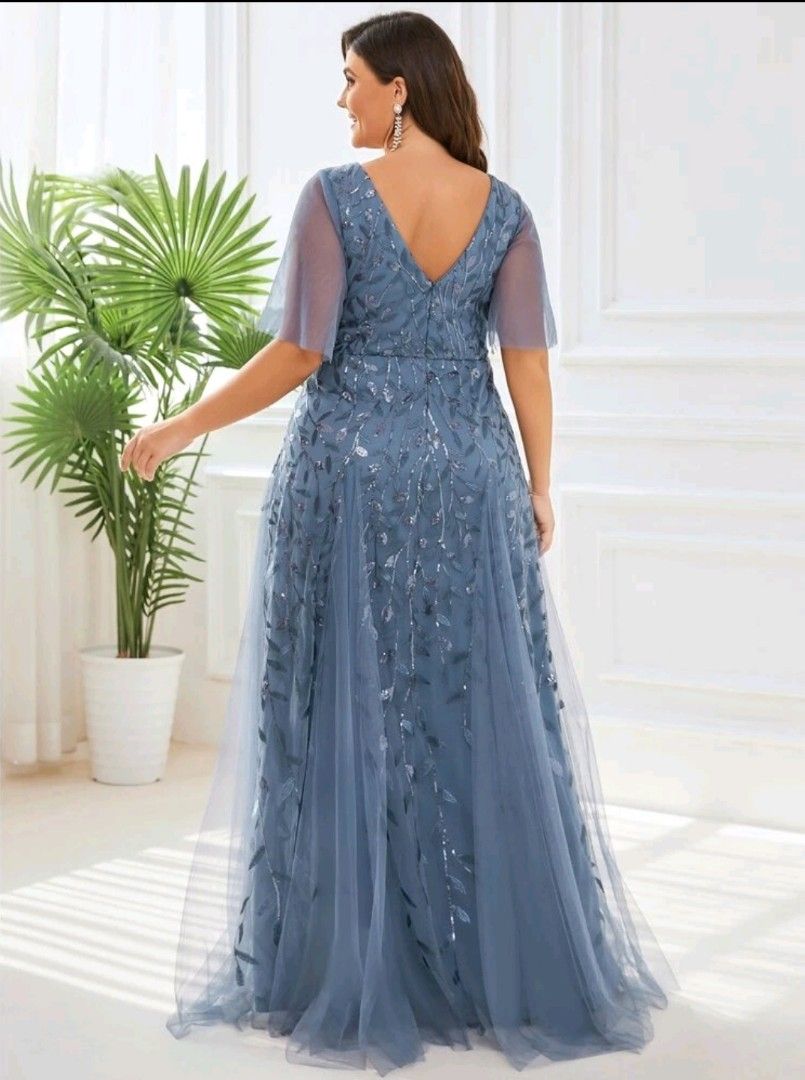 Fashion plus size elegant semi gown evening dress party dress | Lazada PH-pokeht.vn