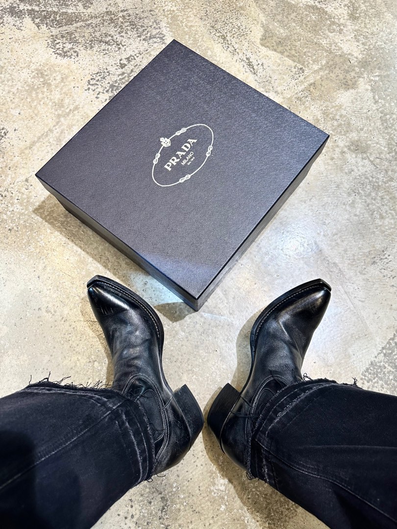 PRADA 24SS ロゴ スクエアダービーシューズ RAFSIMONS 23.5cm RAF