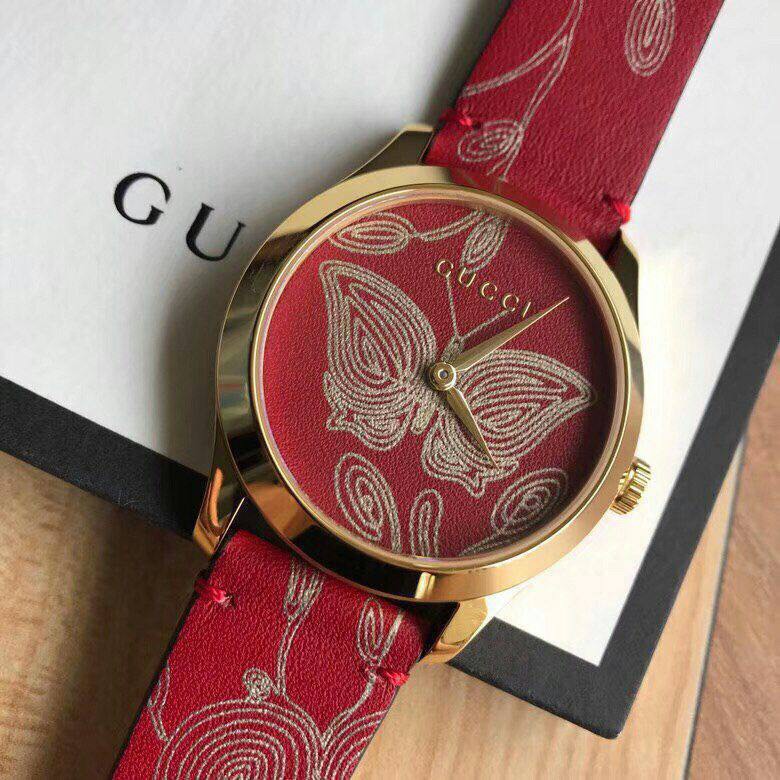 PREORDER] 💯 ORIGINAL GUCCI G TIMELESS RED DIAL RED LEATHER LADIES ...