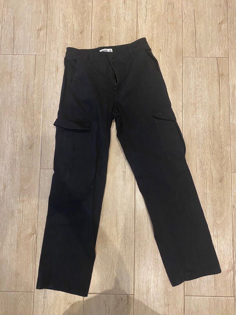PULL& BEAR BLACK CARGO PANTS, Women's Fashion, Bottoms, Other Bottoms ...
