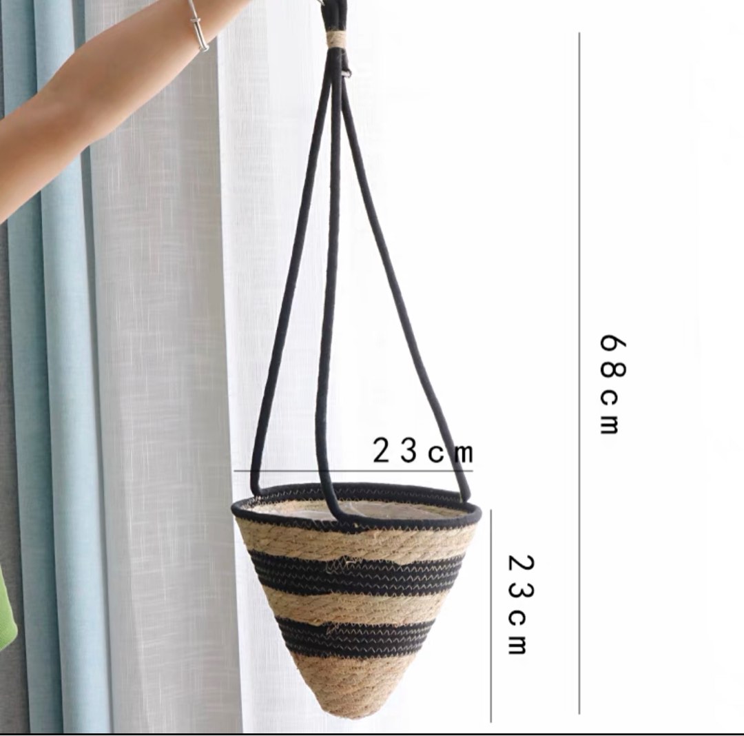 Rattan hanging planters, Furniture & Home Living, Gardening, Pots