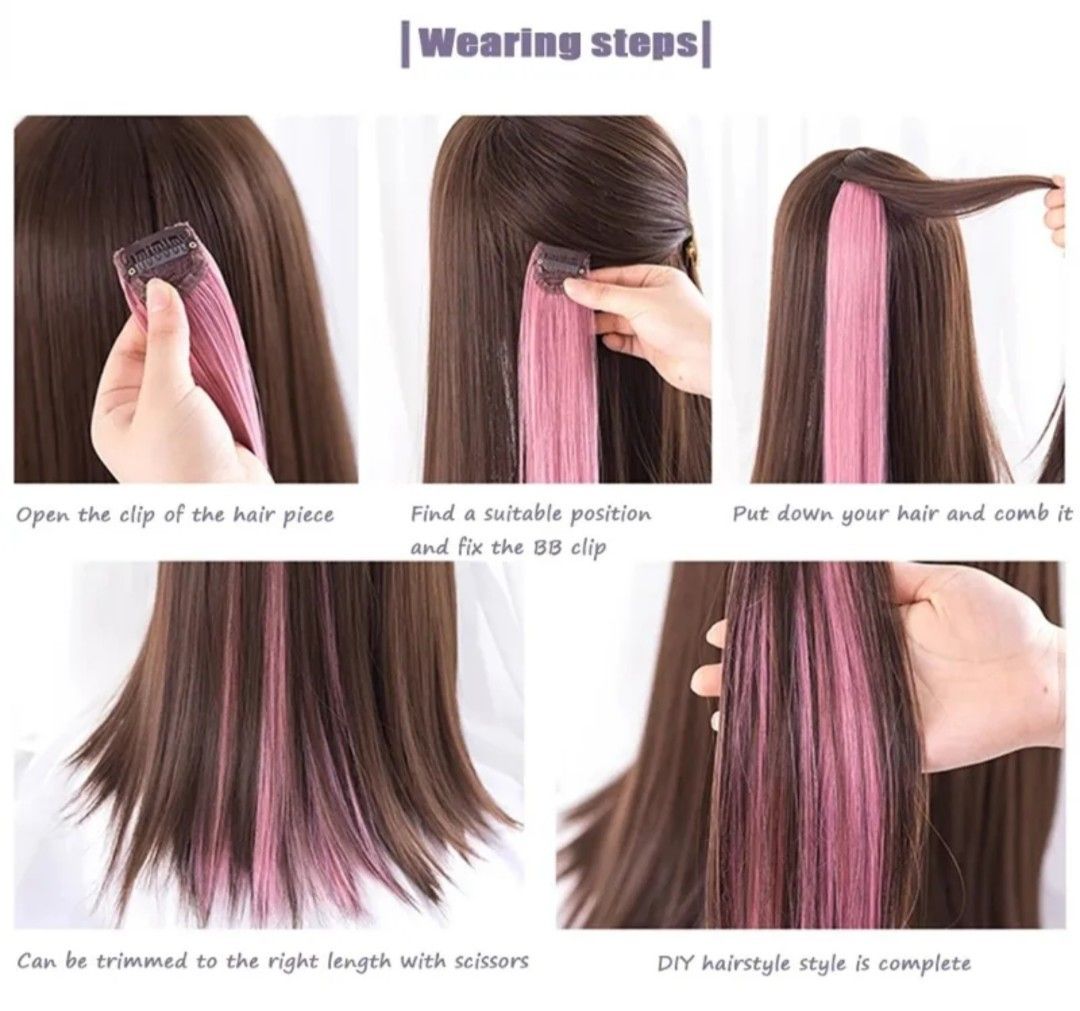 Pink wig hair clip hot sale