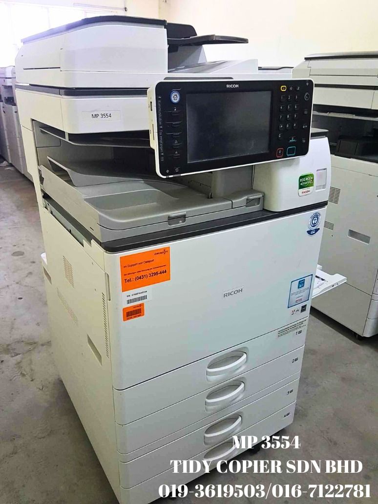 Ricoh MP 3554 Monochrome Office Printer & Scanner, Computers & Tech ...