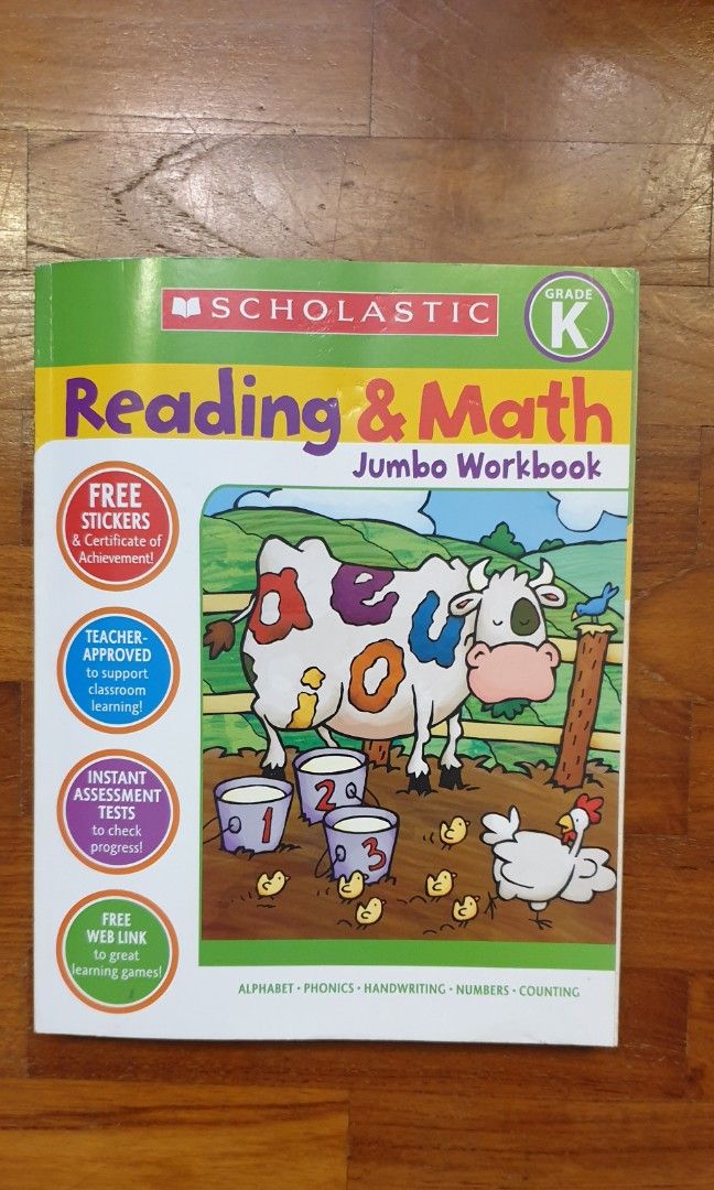 Scholastic Reading and Math Jumbo Workbook Grade K (with tracked