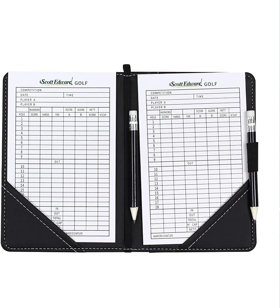 Scott Edward Golf Scorecard Cover Leather Scorecard Holder Statistic