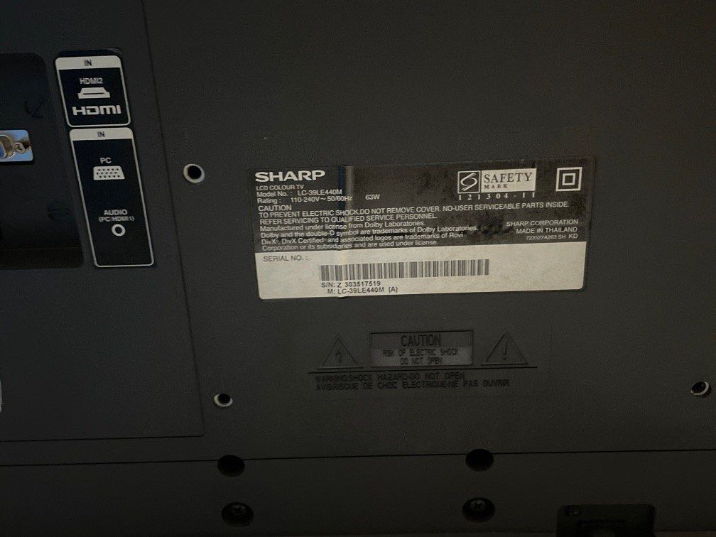 Sharp TV not working, TV & Home Appliances, TV & Entertainment, TV on