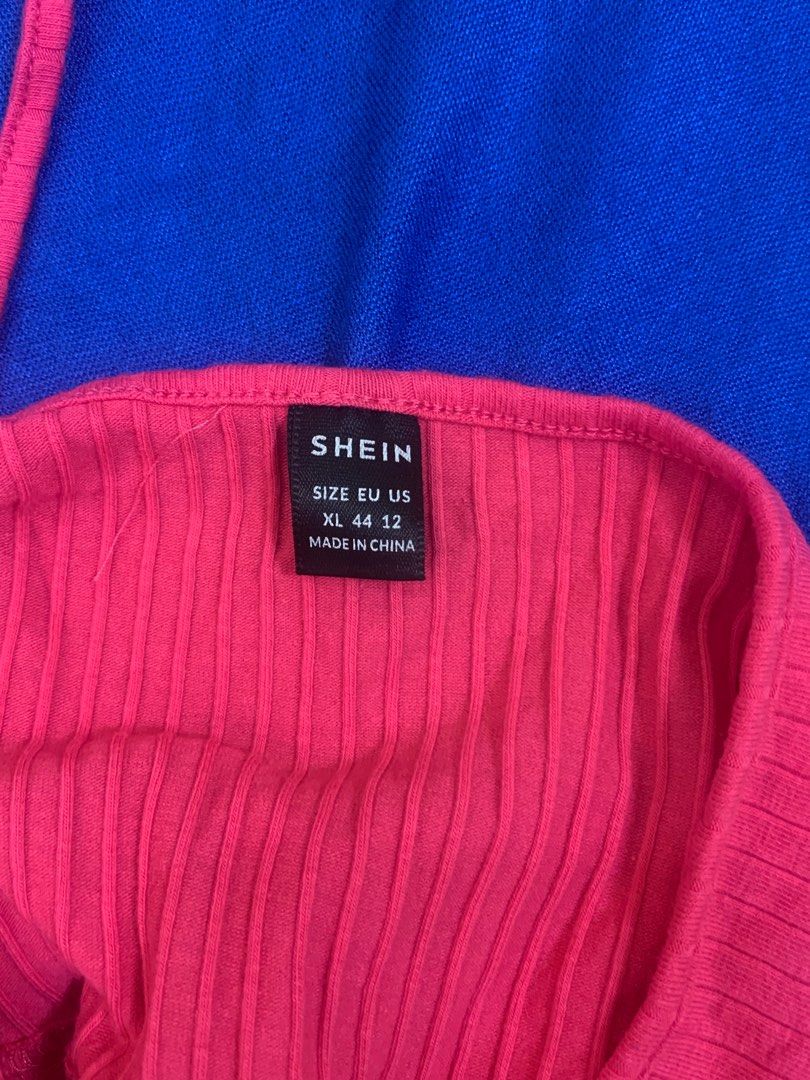Shein Pink Halter Crop Top (Category: Sleeveless) located in Quezon City. Submitted by TheGoodFind (Listing ID 1278747687, Image 3). Description: - never been worn - color: barbie pink / hot pink - can send dimensions if needed - size large but can fit medium also .