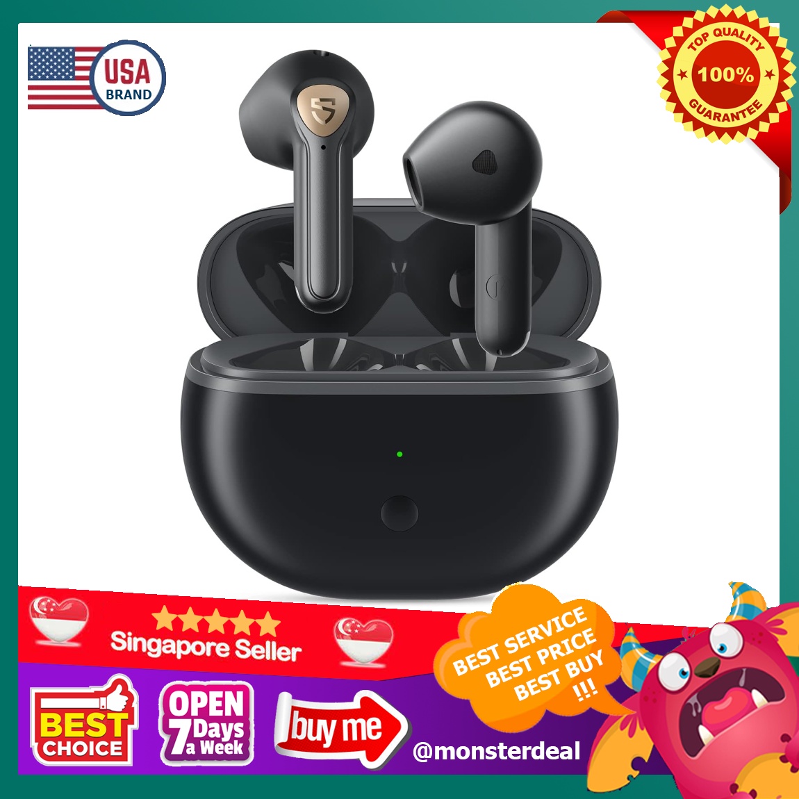 SoundPEATS Wireless Earbuds Hi-Res Audio, Air3 Deluxe HS Semi in-Ear  Bluetooth 5.2 Headphones with LDAC In-ear Detection Personalized EQ, ENC  Clear