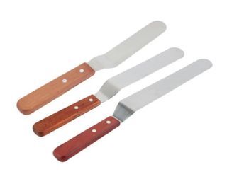 Stainless Steel Cake Spatula Wooden Handle - Offset Spatula Butter Cream Icing Frosting