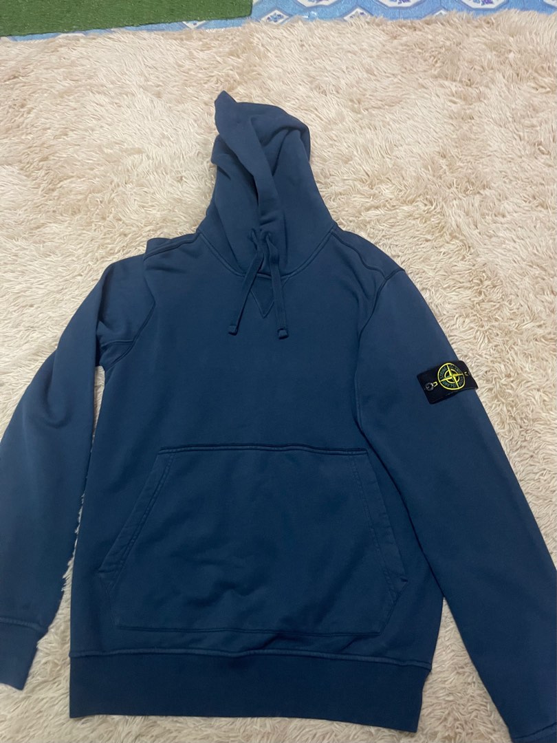 Stone island deals hoodie navy blue