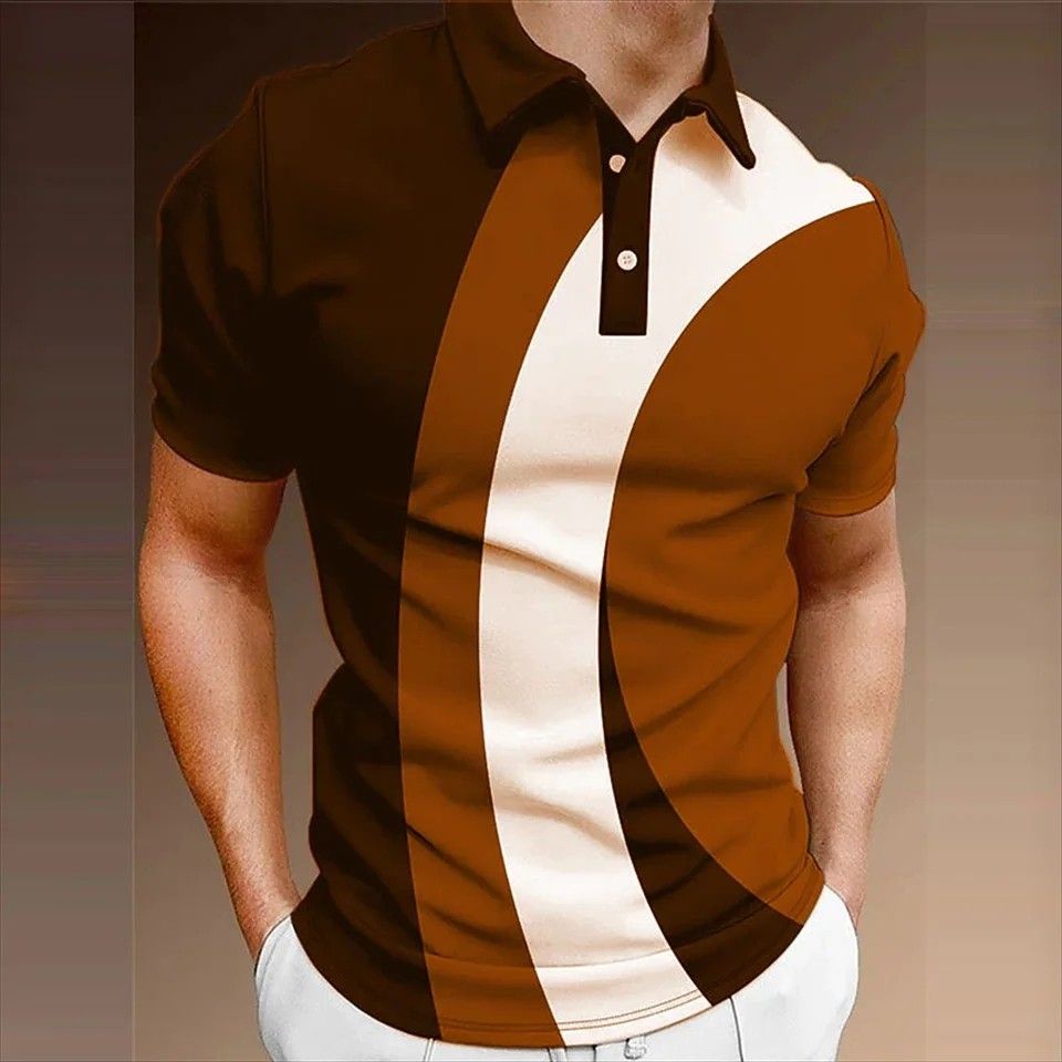 Summer Men s Polo Shirt Color coded Short Sleeve Tshirt Mesh