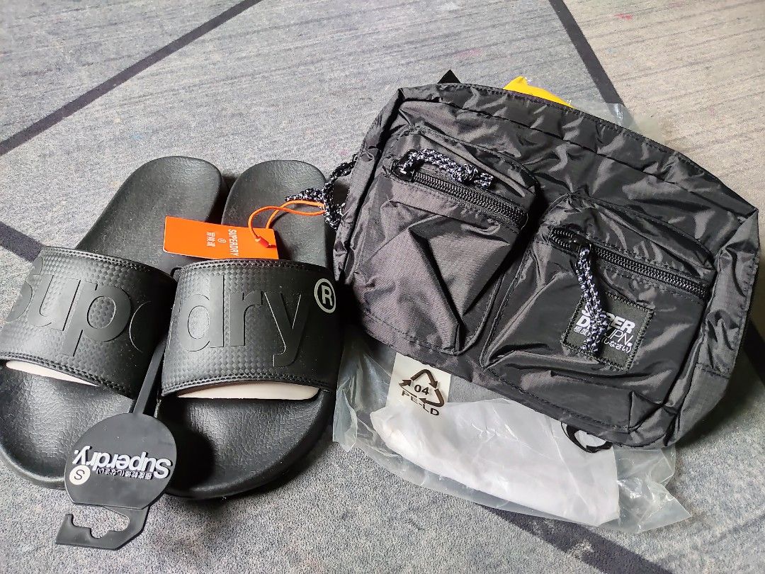 Superdry waist bag and superdry slide