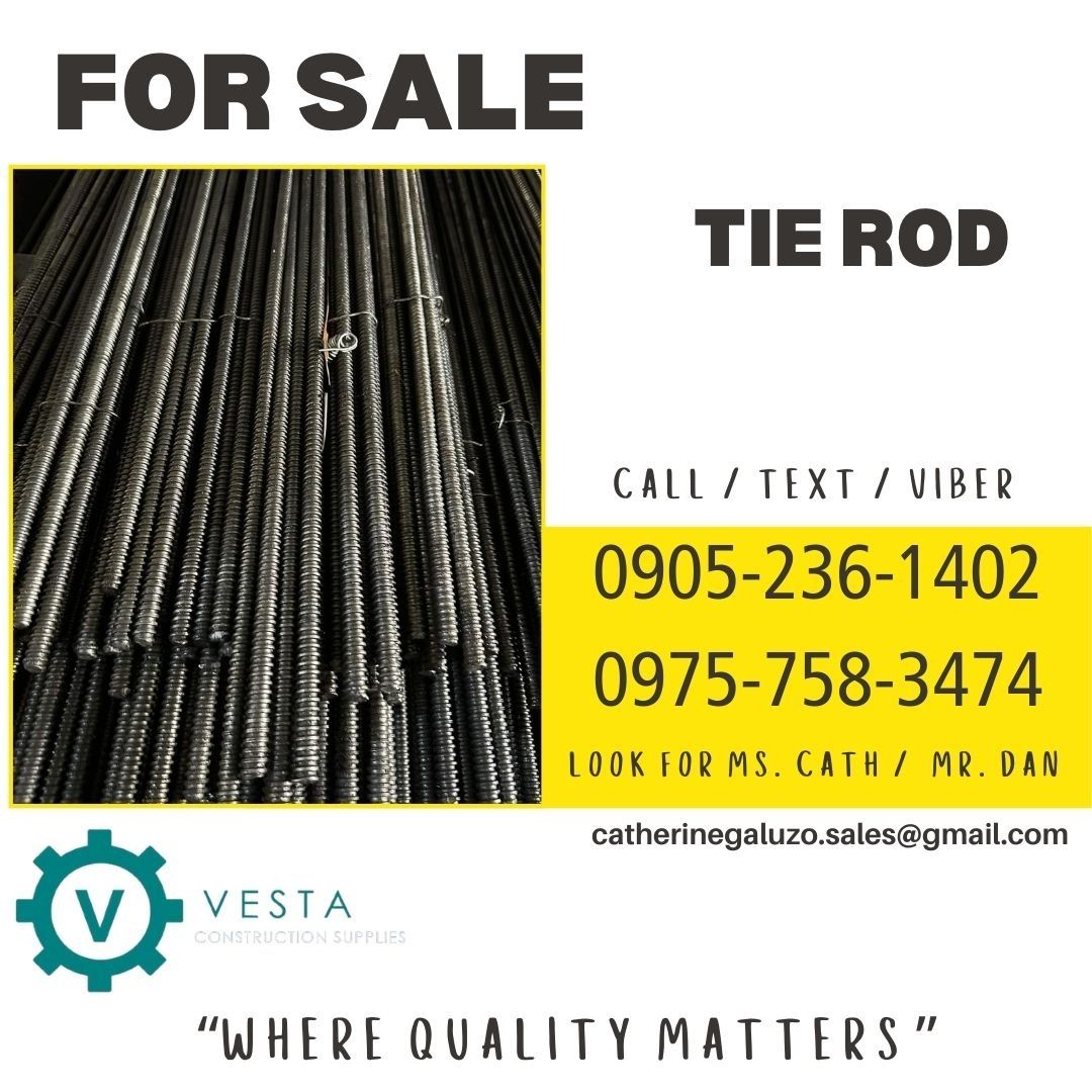 TIE ROD (Category: Construction & Building Materials) located in Manila. Submitted by cathvesta_sales (Listing ID 1278760401, Image 1). Description: .
